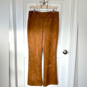 Suede-like Brown Boot Cut Women's Pants